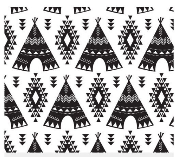 Crib Sheet Teepee Baby Crib Sheet, Bedding, Modern Nursery, Monochrome Accessory
