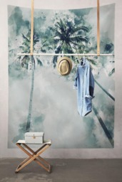 Watercolor Palms - Wall Tapestry Tapestry Hangings Wanderlust Bohemian Home Decor Dorm T#59 - thumbnail 1