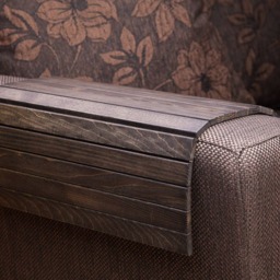 Sofa Arm Tray Vintage Black/Tv Tray Table Rustic Ottoman Wooden Laptop Wood - thumbnail 2