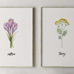 Printable Herb Prints, Kitchen Decor, Botanical Print Set, Unique Home Wall Dining Room Garden Decor - thumbnail 3