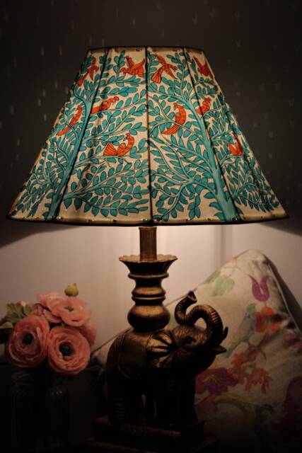 Blue Tree Of Life Lampshade/ Table Lampshade/Handmade Leather Lampshade - image 1