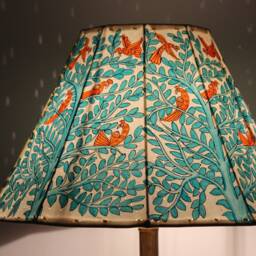 Blue Tree Of Life Lampshade/ Table Lampshade/Handmade Leather Lampshade - thumbnail 4