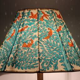 Blue Tree Of Life Lampshade/ Table Lampshade/Handmade Leather Lampshade - thumbnail 2