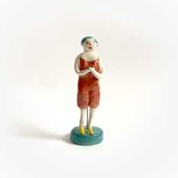 Decorative Female Figurine, Spiritual Mouse Lover Gift, Folklore Decor, Female Statue, Unique Ceramic Girl With Mouse - thumbnail 3