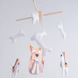 Baby Crib Mobile Beagle & Yorkshire Terrier Dog Nursery Felt Celling Decor Hanging Cot Animals - thumbnail 3