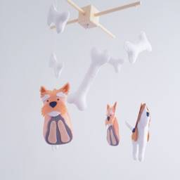 Baby Crib Mobile Beagle & Yorkshire Terrier Dog Nursery Felt Celling Decor Hanging Cot Animals - thumbnail 4
