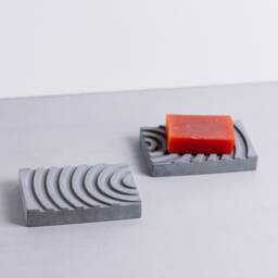 Arch Concrete Soap Dish, Rainbow Design Holder, Modern Minimalist Bathroom Decor, Geometric Grey Cement Tray Unique Aesthetic Gift Idea - thumbnail 4