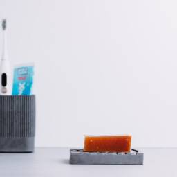 Arch Concrete Soap Dish, Rainbow Design Holder, Modern Minimalist Bathroom Decor, Geometric Grey Cement Tray Unique Aesthetic Gift Idea - thumbnail 3