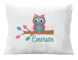 Owl Pillowcase, Personalized Pillow Case - thumbnail 1