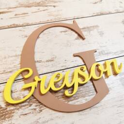 Personalized Wooden Letter Name Sign, Baby Nursery Decor - thumbnail 3