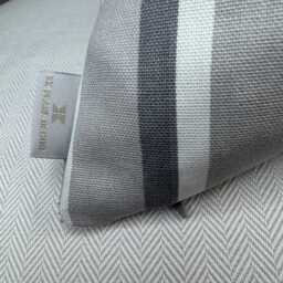 striped Blue Grey Cushion Cover, Pillow Cover For Sofa - Chair/Cotton Design John Lewis Fabric - thumbnail 4