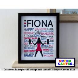 Happy Birthday Gym Fitness Personalised Word Art Framed A4 Print Handmade Gift For Wife Best Friend Daughter Sister Girlfriend Her - thumbnail 3