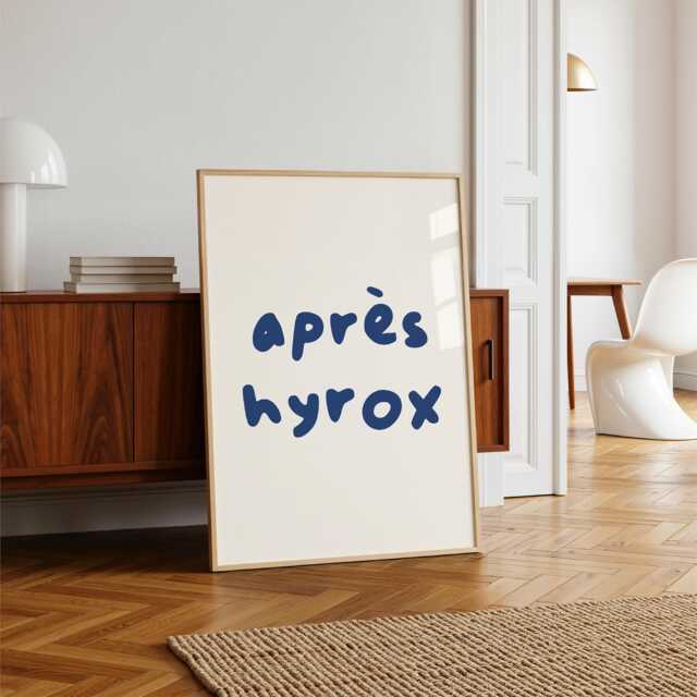 Apr??s Hyrox Wall Art Print Dark Blue Fun Sports Poster Gift - image 1