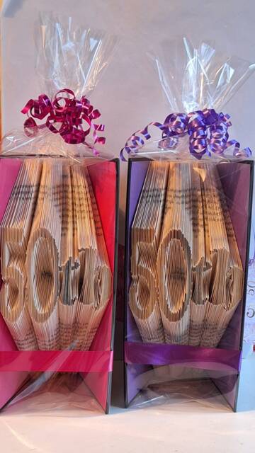 Folded Book Sculpture, 50Th Birthday Gift, Lover Keepsake, Handmade Art - image 1