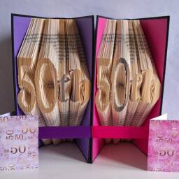 Folded Book Sculpture, 50Th Birthday Gift, Lover Keepsake, Handmade Art - thumbnail 3