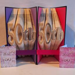 Folded Book Sculpture, 50Th Birthday Gift, Lover Keepsake, Handmade Art - thumbnail 4