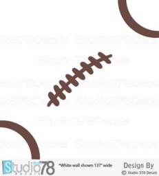 Large Football Lacing Wall Decal - Playroom Sports Decor - thumbnail 2