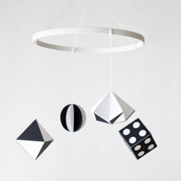 Munari Montessori Baby Mobile. Black & White Toy For Newborn Gift. Minimalist Geometric Mobile - thumbnail 3
