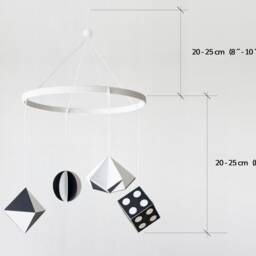 Munari Montessori Baby Mobile. Black & White Toy For Newborn Gift. Minimalist Geometric Mobile - thumbnail 4