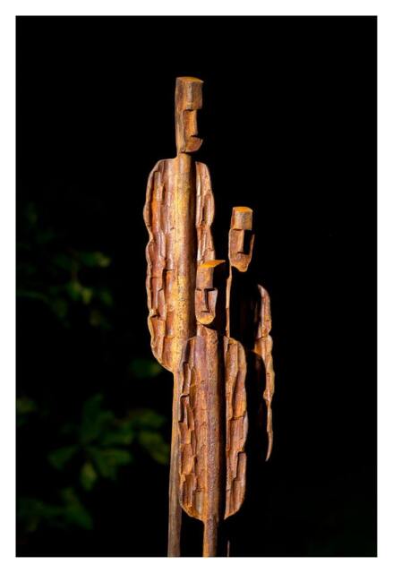 People - Metal Art - Large Garden Metal Sculpture Family Gift - image 1