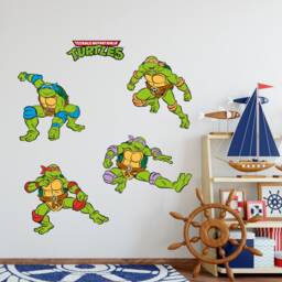 Teenage Mutant Ninja Turtles Wall Sticker - 4 Character Decal Set Tmnt Art - thumbnail 1