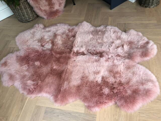 Dusky Pink Xl Sheepskin Rug, Quad Interior Accessories, Decor, Fluffy Mat, Carpet, Room - image 1