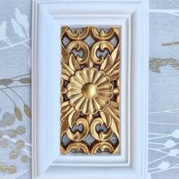 Decorative Handmade Victorian Plaster Air Vent Cover - Hand Painted in Antique Gold - Mesh Included - thumbnail 3