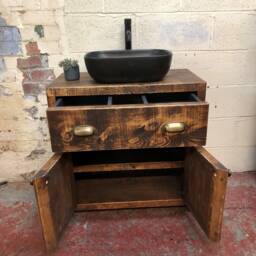 Hayfield - Handmade Rustic Pine Vanity Unit Solid Timber Bathroom Furniture Custom Wooden Cabinet - thumbnail 4