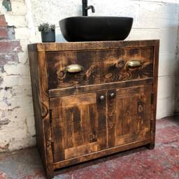 Hayfield - Handmade Rustic Pine Vanity Unit Solid Timber Bathroom Furniture Custom Wooden Cabinet - thumbnail 2
