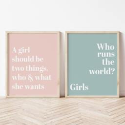Girls Bedroom Print Set - Inspirational Wall Art - thumbnail 1