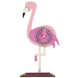 Flamingo Mini Free Standing Wooden Clock