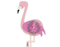 Flamingo Mini Free Standing Wooden Clock - thumbnail 2