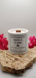 "Funny Friendship Gift Candle ""If Stupidity Were A Flame" - thumbnail 1