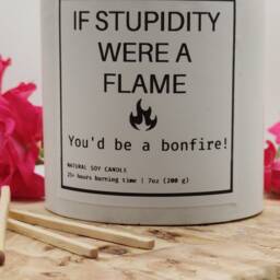 "Funny Friendship Gift Candle ""If Stupidity Were A Flame" - thumbnail 2