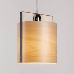Japandi Wood Pendant Light - Modern Minimalist Sax Cylinder Chandelier, Scandinavian Dining Room Kitchen Fixture - thumbnail 2
