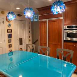 Pendant Lighting, Sea Color Flowers & Leaves Ceiling Lamp For Hall, Bedroom Or Kitchen Island Lighting - thumbnail 4