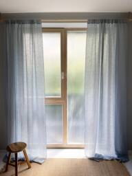 Breathable Linen Curtain, Washed Drapery For Bedroom, Custom Size, Drapes - 1 Pcs - thumbnail 1