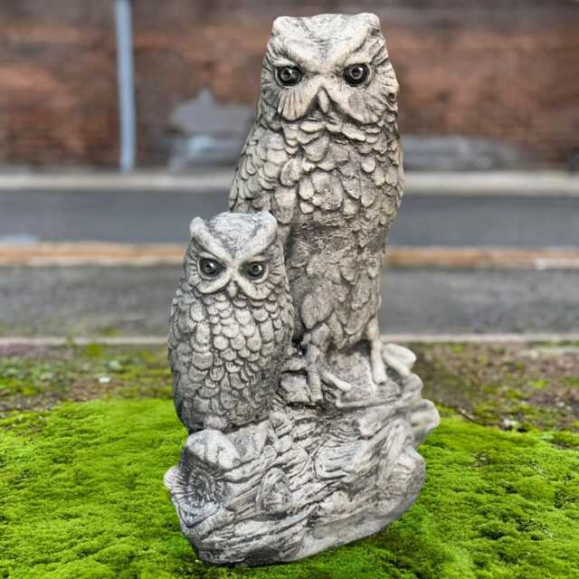 Concrete Owl Statue Cement Family Sculpture Stone Bird Figurine Outdoor Animal Ornament Handmade Owls Decoration Lover Gift Yard Art - image 1