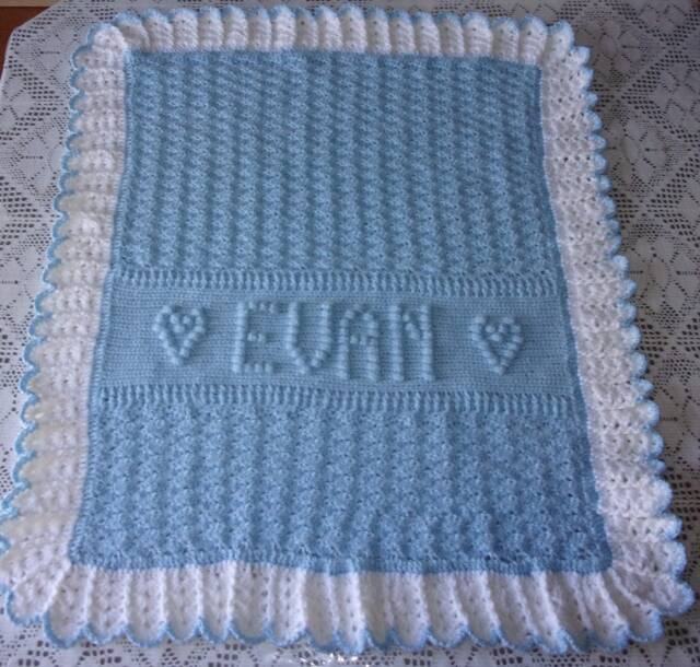 Personalized Crochet Baby Blanket Afghan Name/Date For Bassinet, Carrier, Carseat Or Crib Perfect Shower Newborn Take Me Home Gift - image 1
