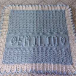 Personalized Crochet Baby Blanket Afghan Name/Date For Bassinet, Carrier, Carseat Or Crib Perfect Shower Newborn Take Me Home Gift - thumbnail 2