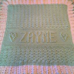 Personalized Crochet Baby Blanket Afghan Name/Date For Bassinet, Carrier, Carseat Or Crib Perfect Shower Newborn Take Me Home Gift - thumbnail 3