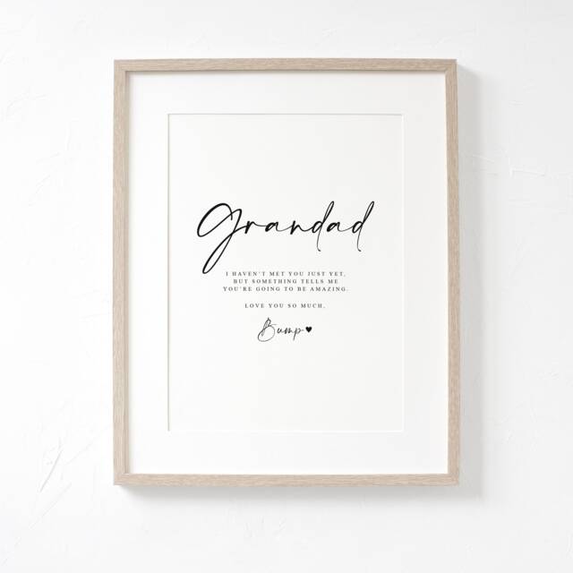 Grandad Love From Bump A4 Or A5 Print, Pregnancy Announcement, To Grandad Gift, Fathers Day New Grandparent Announcement - image 1