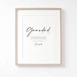 Grandad Love From Bump A4 Or A5 Print, Pregnancy Announcement, To Grandad Gift, Fathers Day New Grandparent Announcement - thumbnail 1