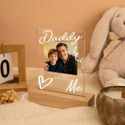 Personalized Photo Night Light For Dad Led Lamp, Father's Day Gift Daddy Grandpa Gifts From Daughter Kids, Birthday For Him - thumbnail 4