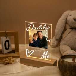 Personalized Photo Night Light For Dad Led Lamp, Father's Day Gift Daddy Grandpa Gifts From Daughter Kids, Birthday For Him - thumbnail 2