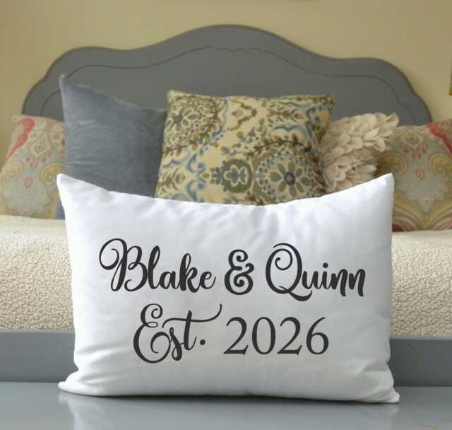 Personalized Pillow, Couple Names Christmas, Anniversary Gift, Couples Newlywed Anniversary - image 1