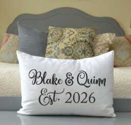 Personalized Pillow, Couple Names Christmas, Anniversary Gift, Couples Newlywed Anniversary - thumbnail 1