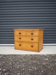 Antique Solid Pine Chest Of Drawers - thumbnail 1