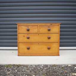Antique Solid Pine Chest Of Drawers - thumbnail 2