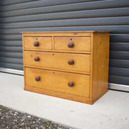 Antique Solid Pine Chest Of Drawers - thumbnail 3
